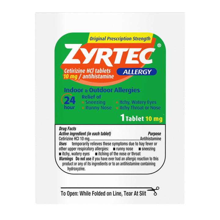 Zyrtec Allergy Tablets-3 Count-6/Box-12/Case