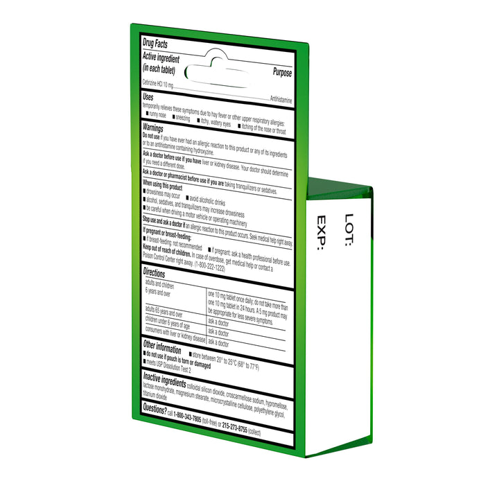 Zyrtec Allergy Tablets-3 Count-6/Box-12/Case