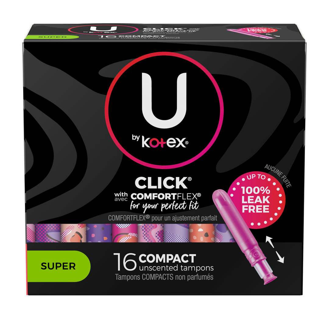 U By Kotex Super Premium Tampons Super Absorbency-16 Count-8/Case