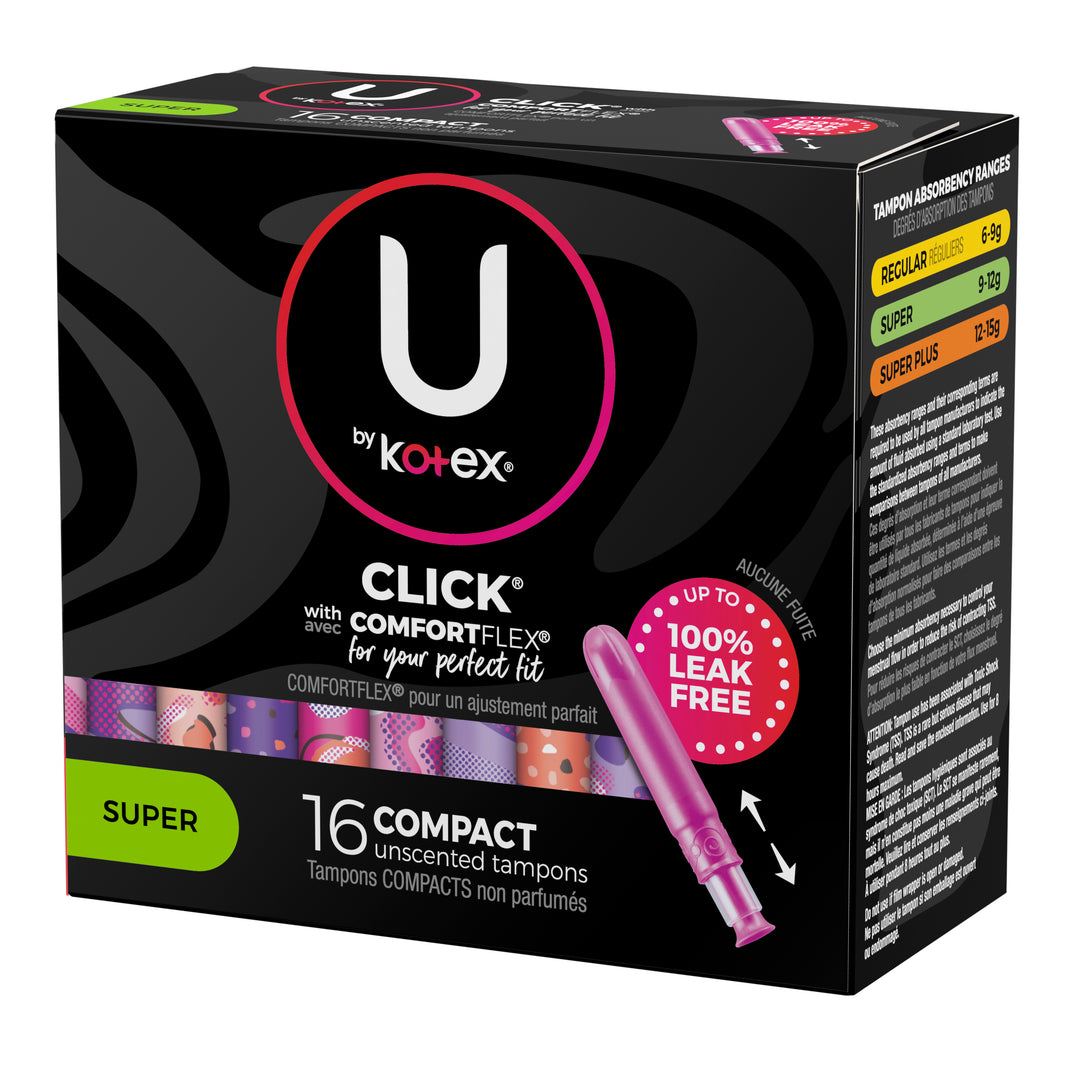 U By Kotex Super Premium Tampons Super Absorbency-16 Count-8/Case