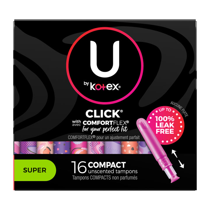 U By Kotex Super Premium Tampons Super Absorbency-16 Count-8/Case