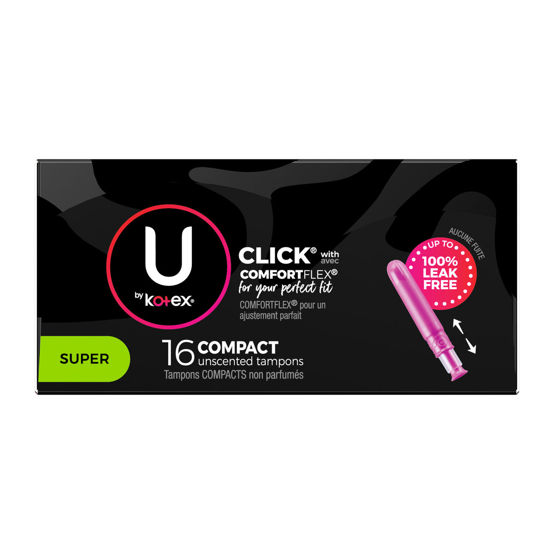 U By Kotex Super Premium Tampons Super Absorbency-16 Count-8/Case