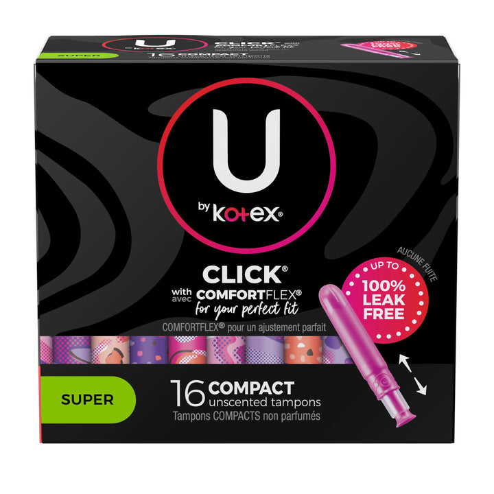 U By Kotex Super Premium Tampons Super Absorbency-16 Count-8/Case