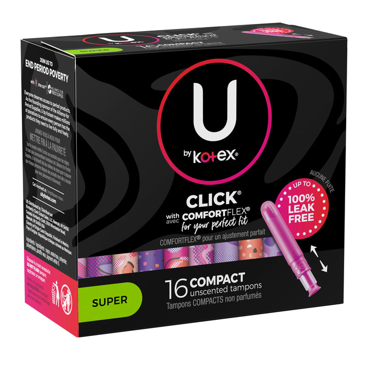 U By Kotex Super Premium Tampons Super Absorbency-16 Count-8/Case