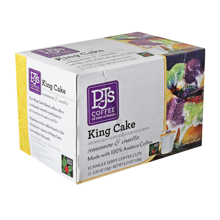 Pj's Coffee Of New Orleans King Cake Single Serve-12 Count-6/Case