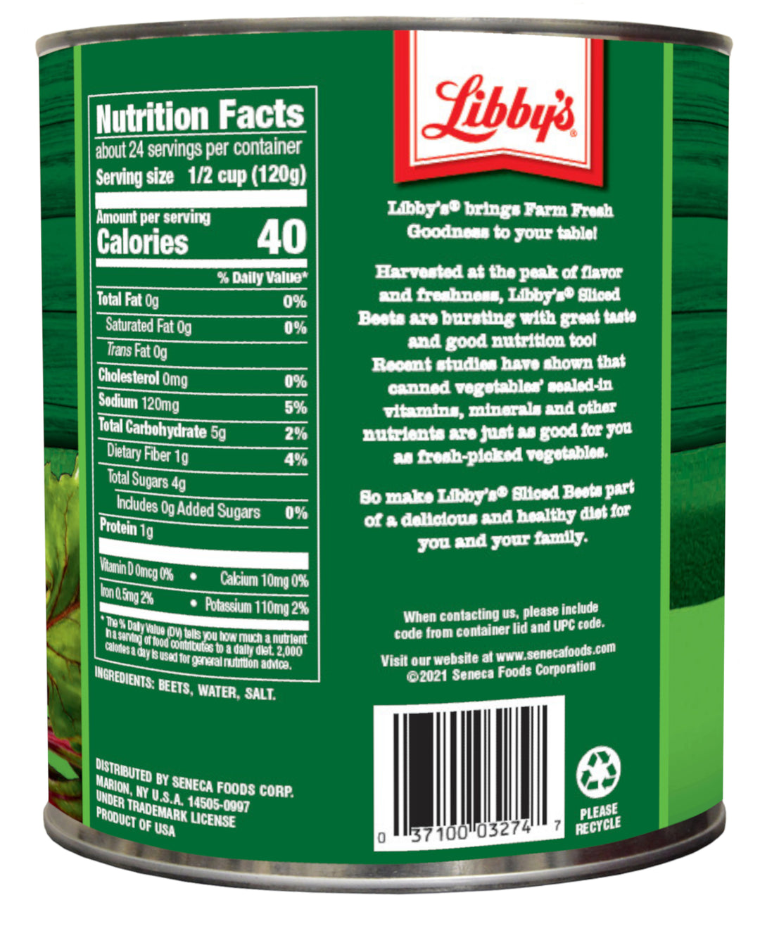 Libby's Sliced Beets-104 oz.-6/Case
