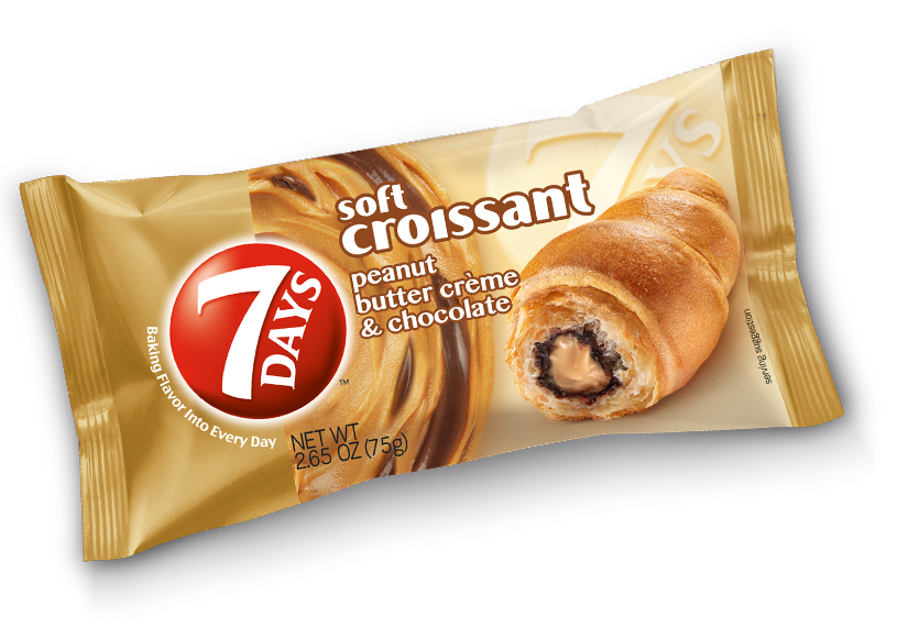 7 Days Peanut Butter Creme & Chocolate Croissant-2.65 oz.-6/Box-4/Case