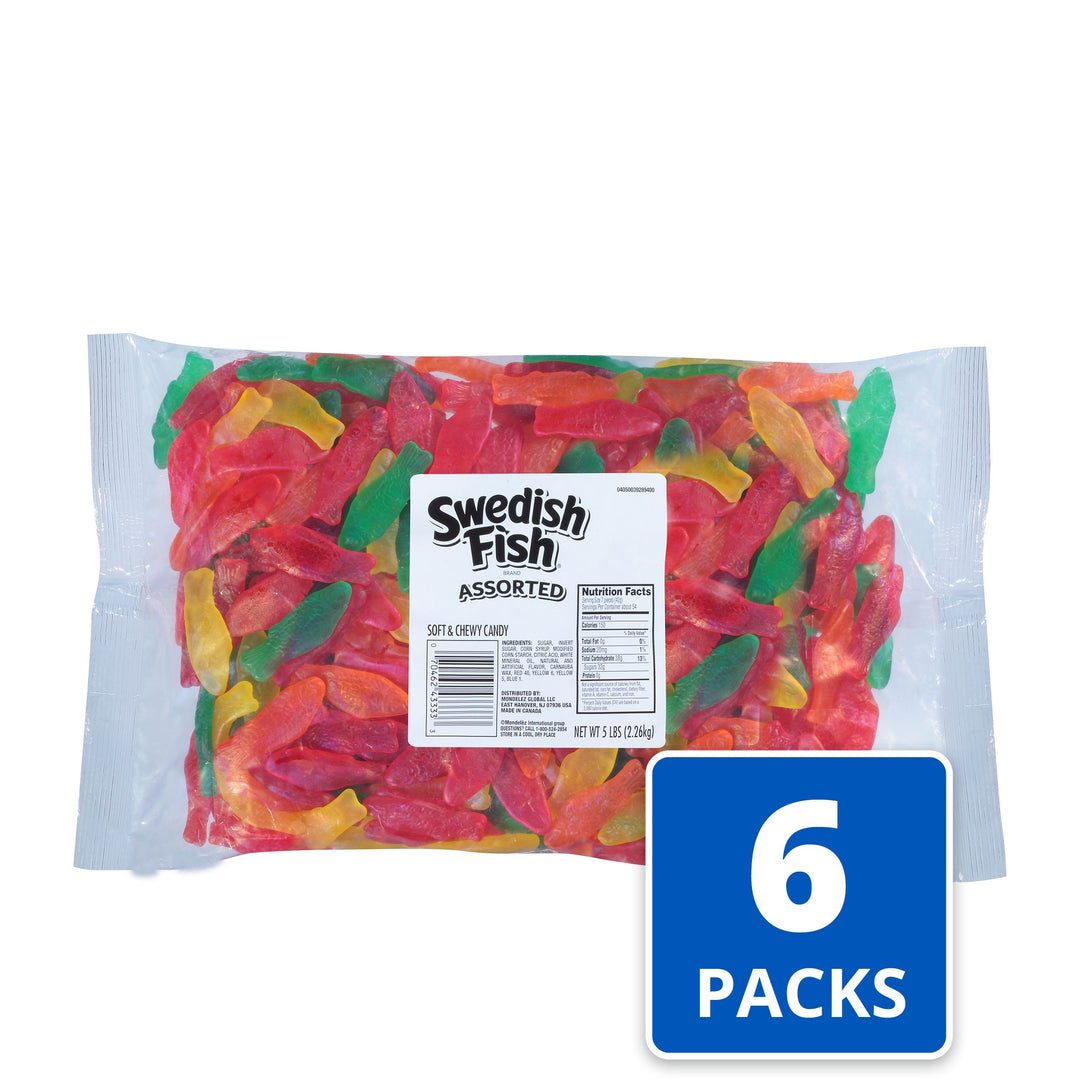 Swedish Fish Assorted Bag Candy Bulk-5 lb.-6/Case