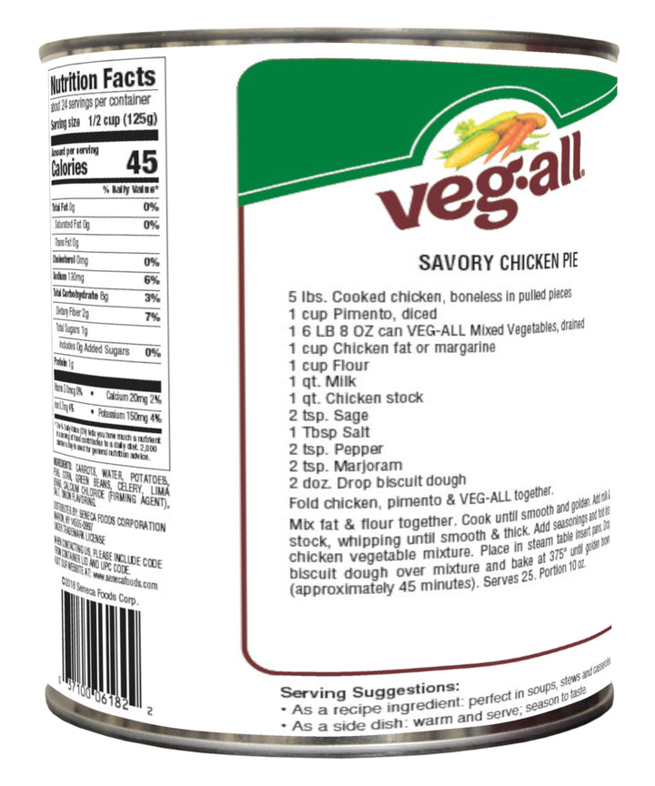 Veg-All Veg-All Mixed Vegetable-104 oz.-6/Case