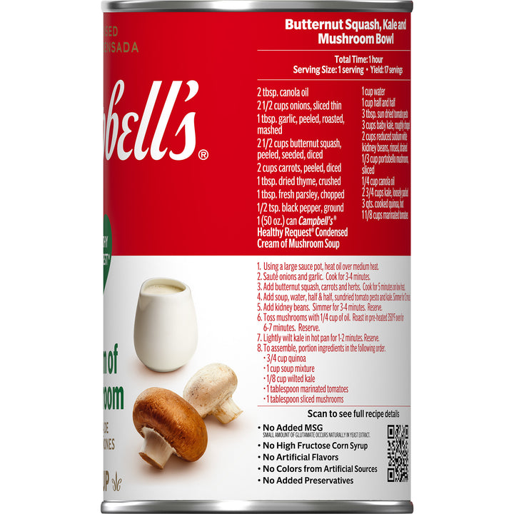 Campbell's Classic Healthy Request Cream Of Mushroom Condensed Shelf Stable Soup-50 oz.-12/Case