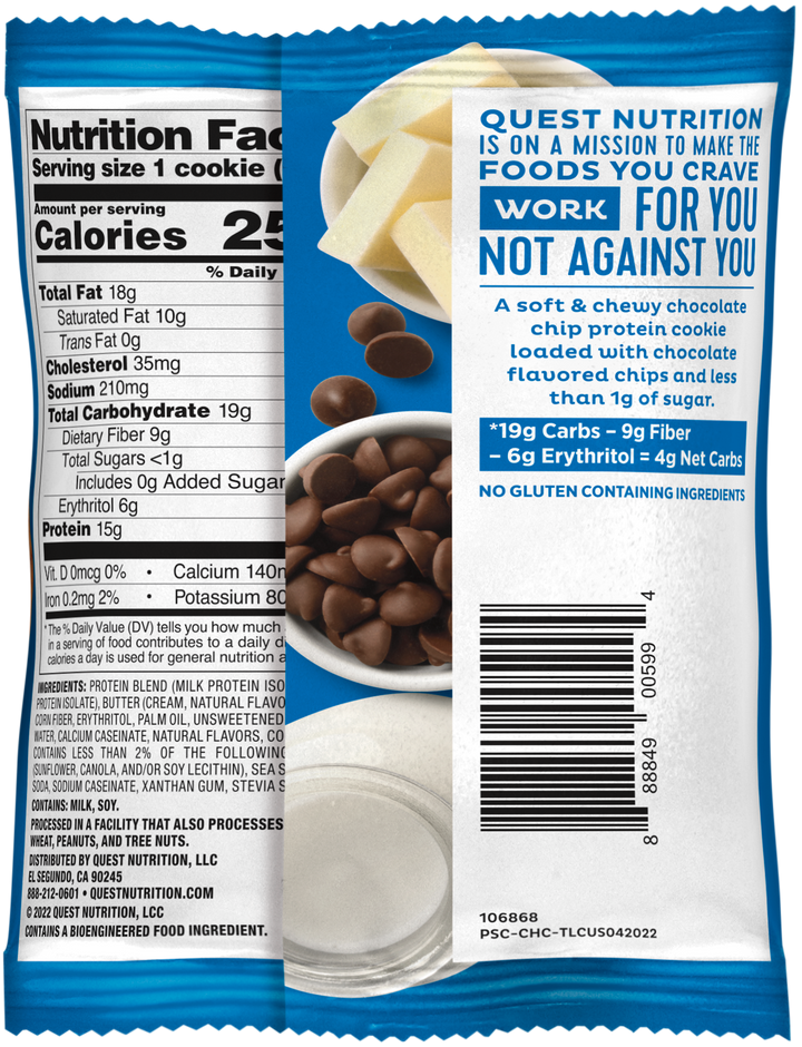 Quest Soft & Chewy Chocolate Chip Protein Cookie-2.08 oz.-12/Box-6/Case