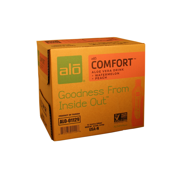 Alo Drink Comfort Aloe Watermelon & Peach-16.9 fl oz.s-12/Case