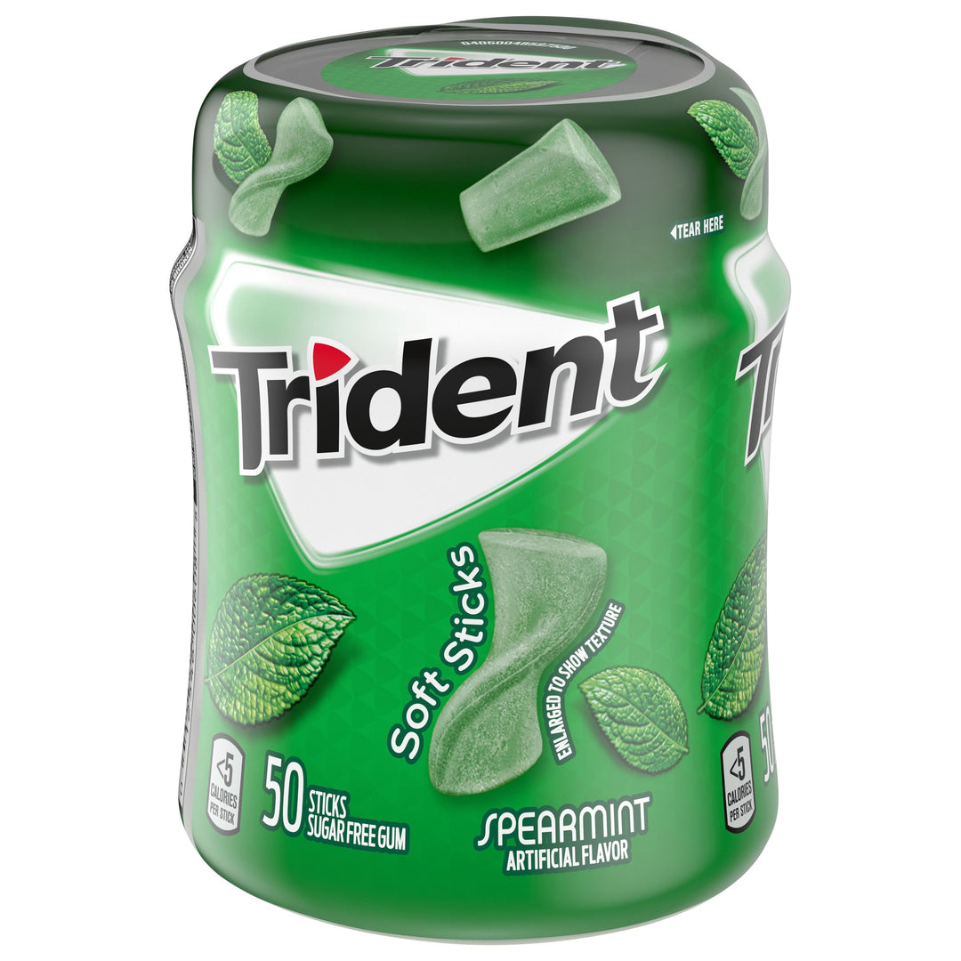 Trident Spearmint Gum-50 Count-4/Box-6/Case