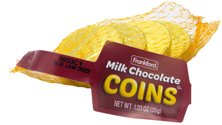 Frankford Candy Milk Chocolate Gold Coins-1.23 oz.-12/Box-4/Case