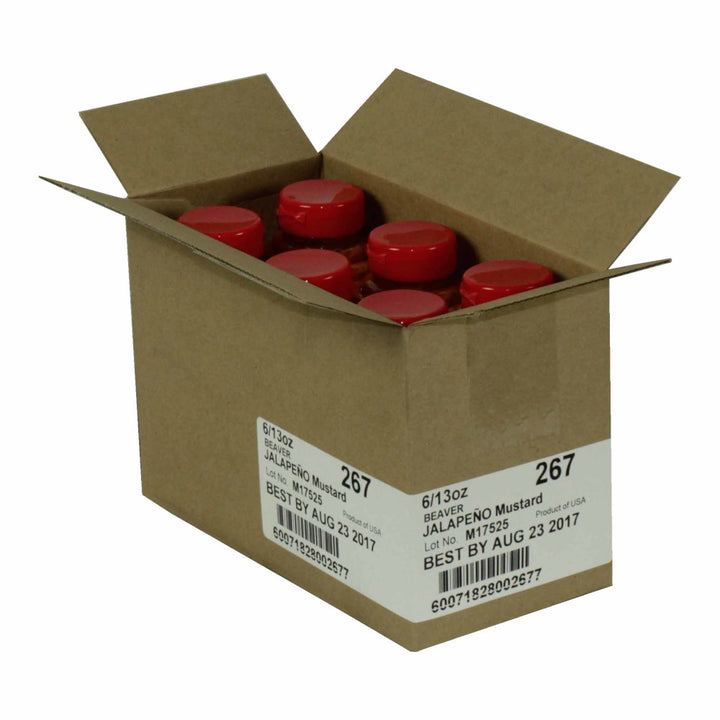 Beaver Jalapeno Mustard Bottle-13 oz.-6/Case