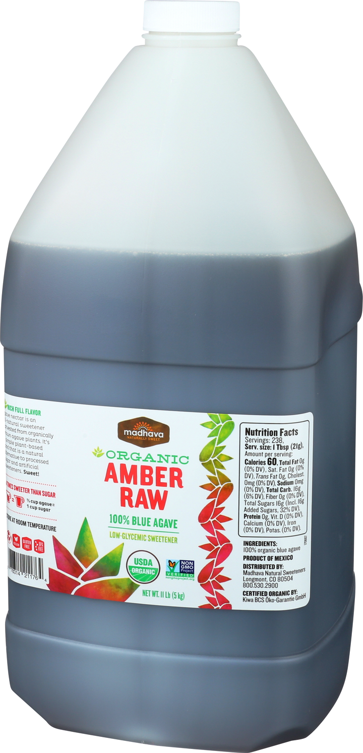 Madhava Organic Amber Raw Agave-11 lb.-4/Case