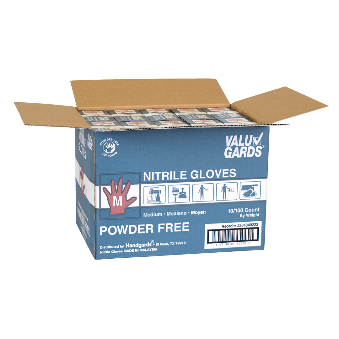 Valugards White Nitrile Powder Free Medium Glove-100 Each-100/Box-10/Case