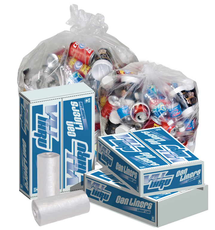 Pitt Plastics Vu Thru 24 Inch X 26 Inch .75 Millimeter 10 Gallons Heavy Clear Star Perforated Roll Can Liner-25 Count-10/Case