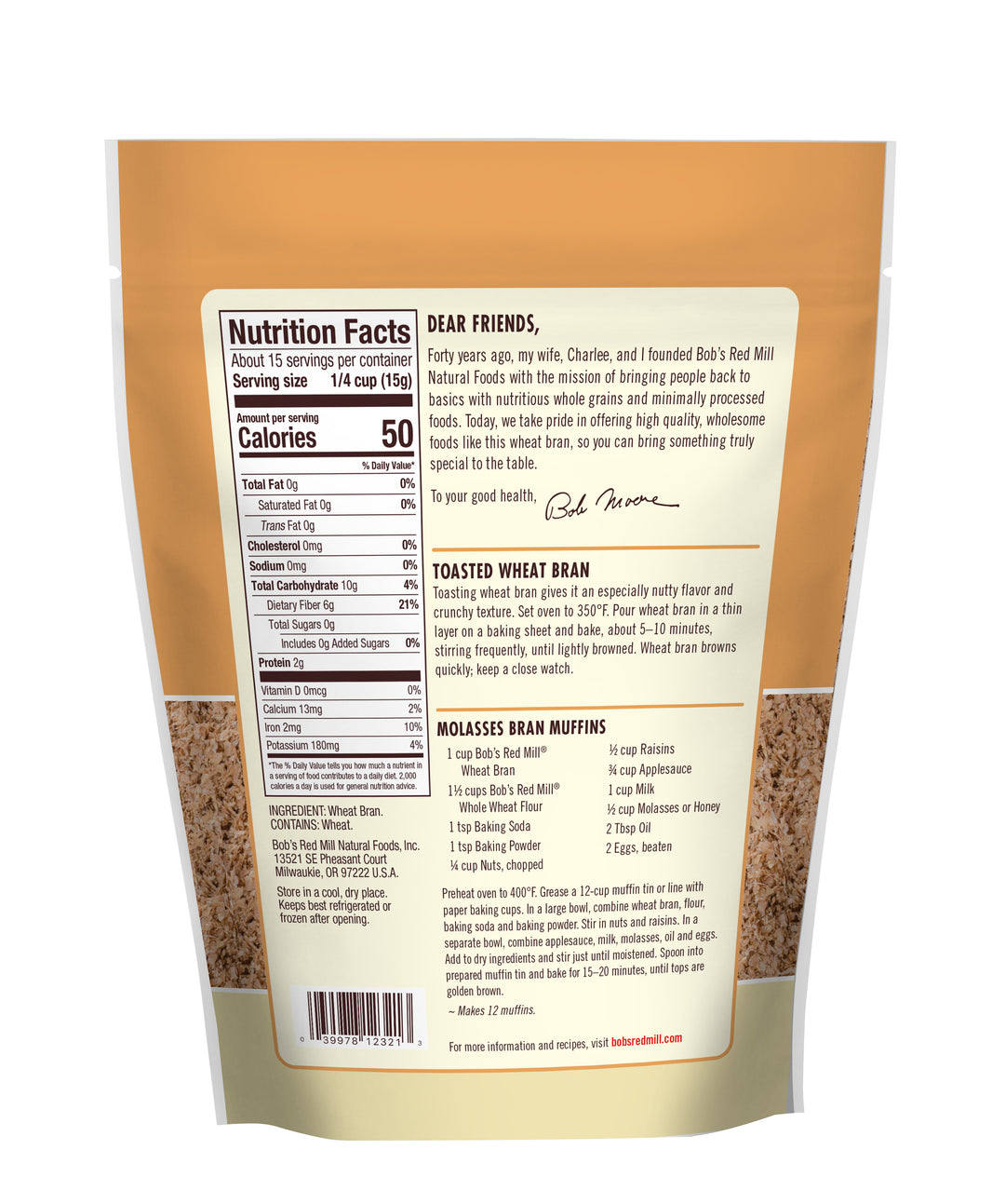 Bob's Red Mill Natural Foods Inc Wheat Bran-8 oz.-4/Case
