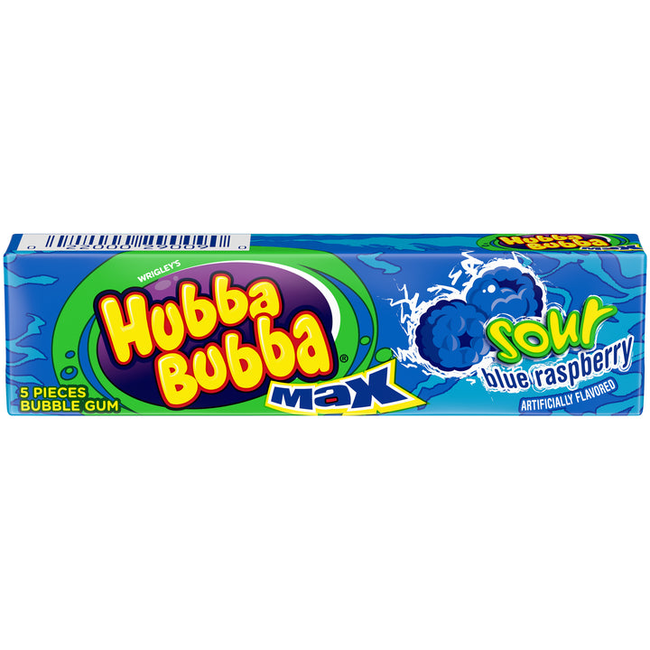 Hubba Bubba Sour Blue Raspberry Singles-5 Piece-18/Box-8/Case