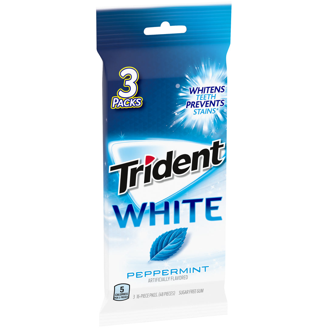 Trident Peppermint Sugar Free White Gum-48 Count-20/Case