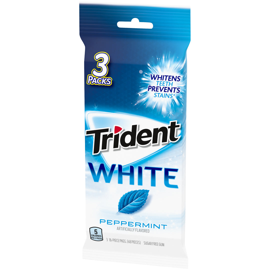 Trident Peppermint Sugar Free White Gum-48 Count-20/Case