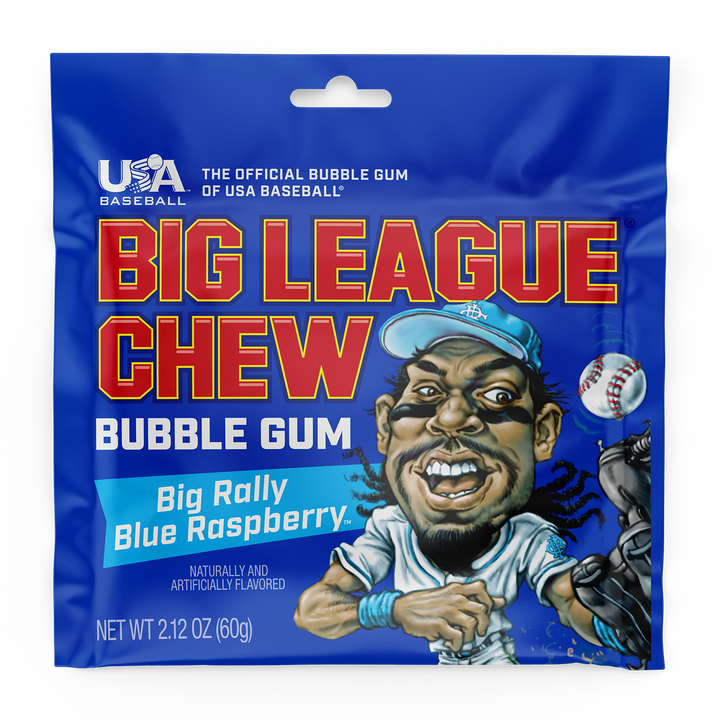 Big League Chew Big League Chew Blue Raspberry-2.12 oz.-12/Box-9/Case
