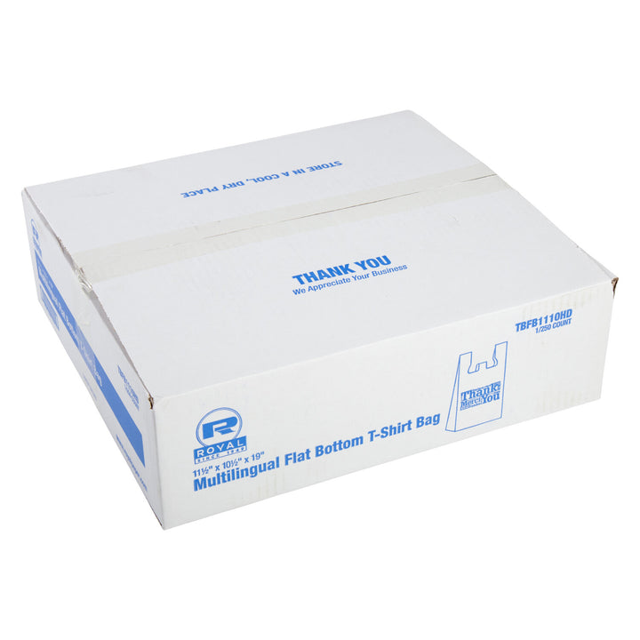 Royal Multilingual Flat Bottom T-Shirt Bag-250 Each-1/Case