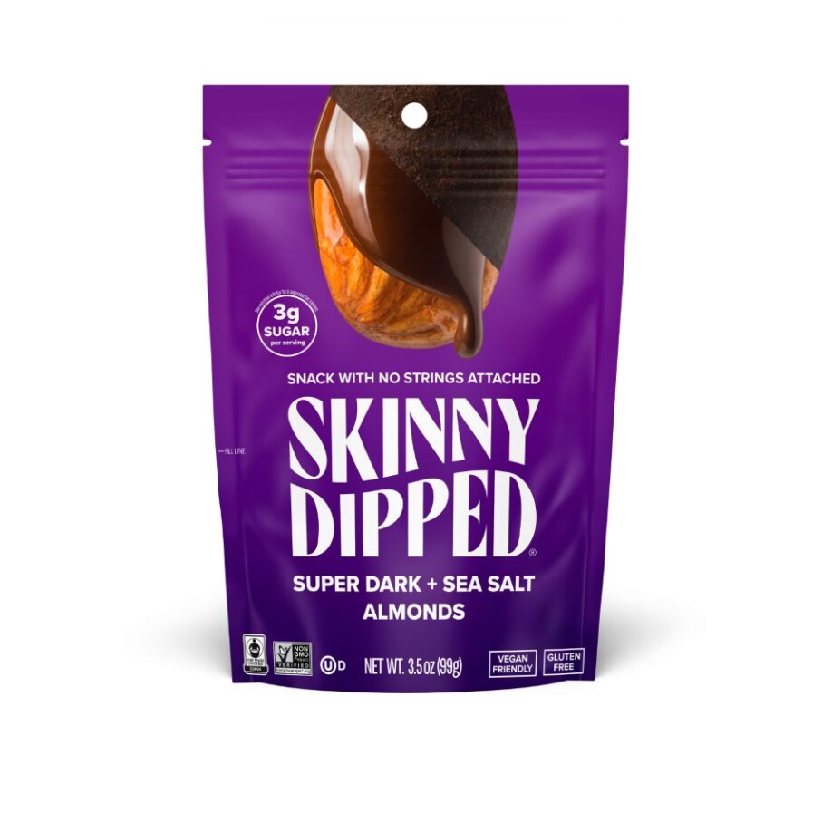 Skinny Dipped Almonds Super Dark Chocolate Sea Salt Almonds-3.5 oz.-10/Case