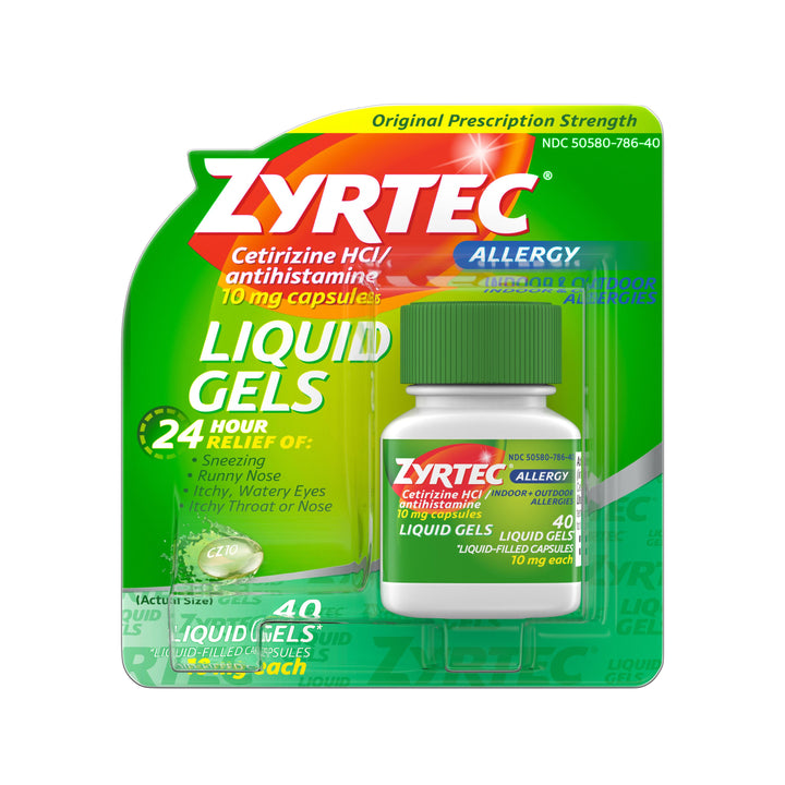 Zyrtec 10 Milligram Liquid Gel 24/40 Cnt.
