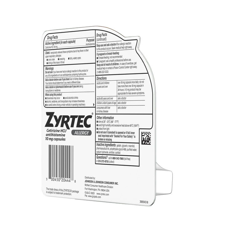 Zyrtec 10 Milligram Liquid Gel 24/40 Cnt.