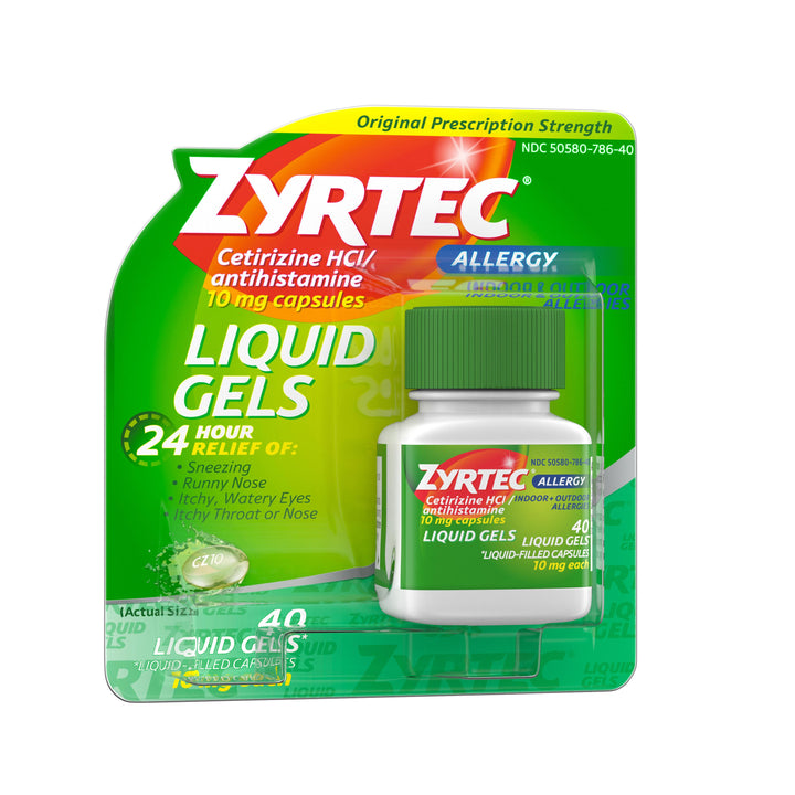 Zyrtec 10 Milligram Liquid Gel 24/40 Cnt.