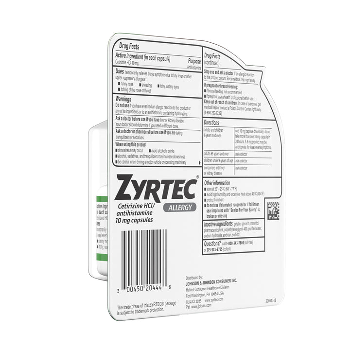 Zyrtec 10 Milligram Liquid Gel 24/40 Cnt.