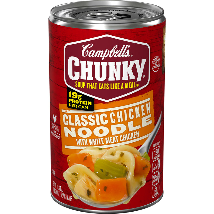 Campbell's Chunky Classic Chicken Noodle Easy Open Soup-18.6 oz.-12/Case