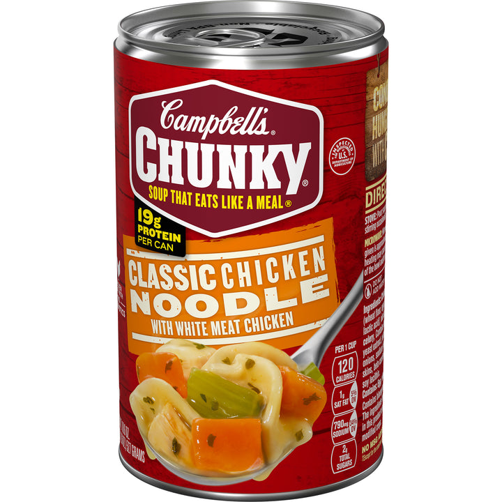 Campbell's Chunky Classic Chicken Noodle Easy Open Soup-18.6 oz.-12/Case