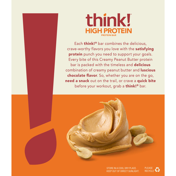 Thinkthin High Protein Creamy Peanut Butter Bars-10.5 oz.-6/Box-4/Case