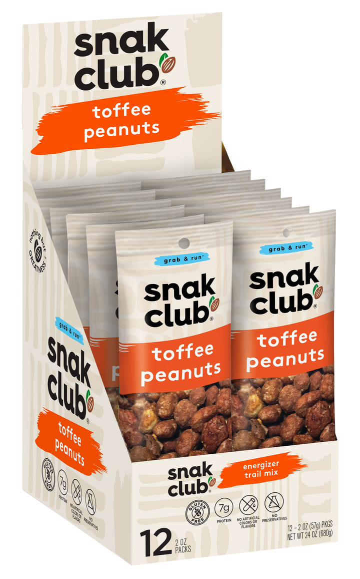 Snak Club Grab & Go Toffee Peanuts-0.13 lb.-12/Box-12/Case