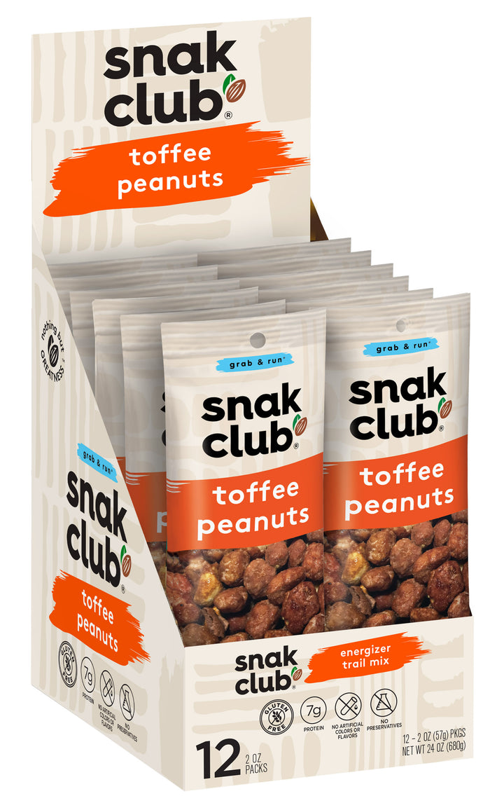 Snak Club Grab & Go Toffee Peanuts-0.13 lb.-12/Box-12/Case