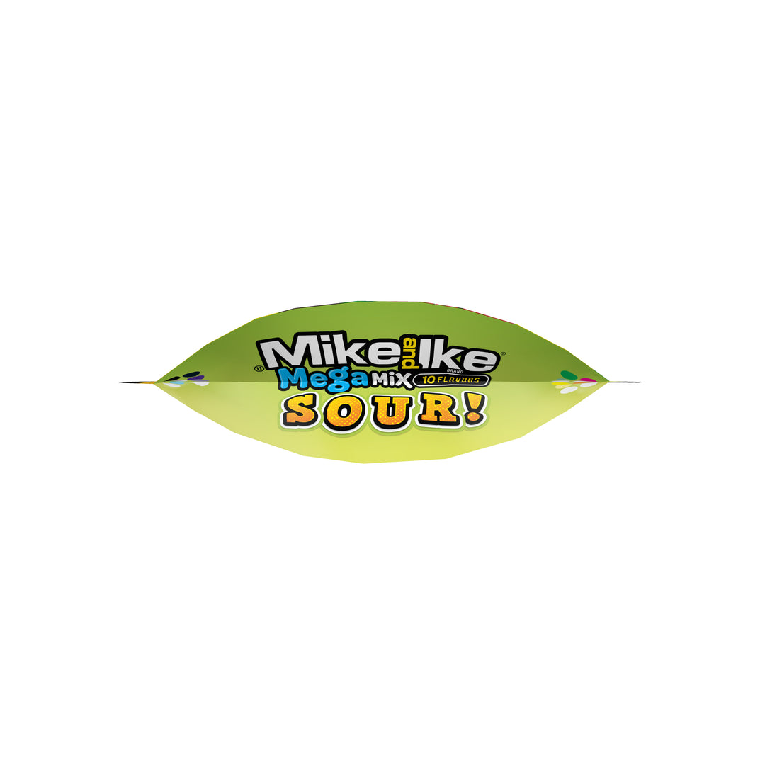 Mike & Ike Mega Mix Sour Stand Up Bag Gummy Candy-10 oz.-8/Case