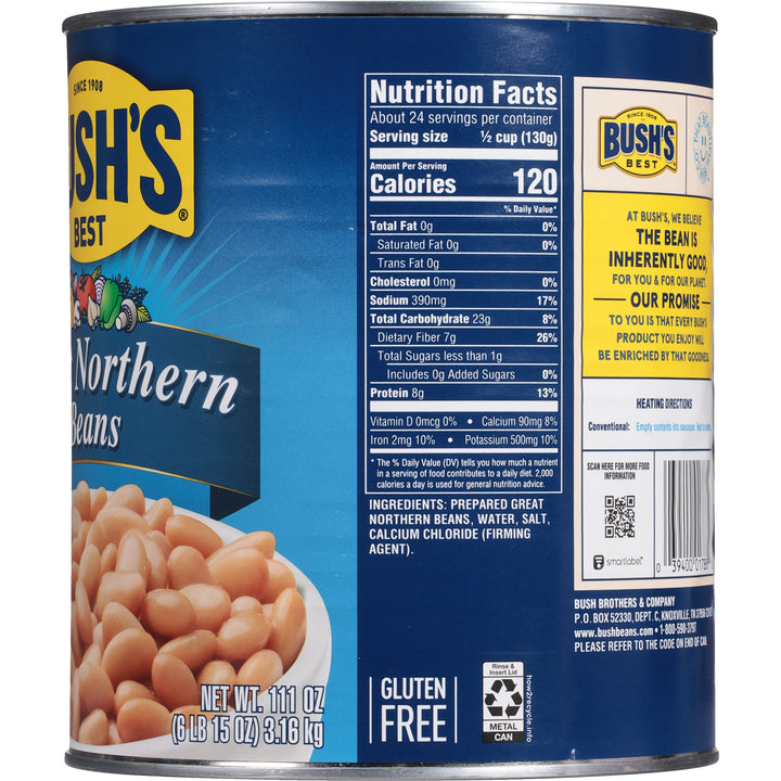Bush's Best Great Northern Beans-111 oz.-6/Case