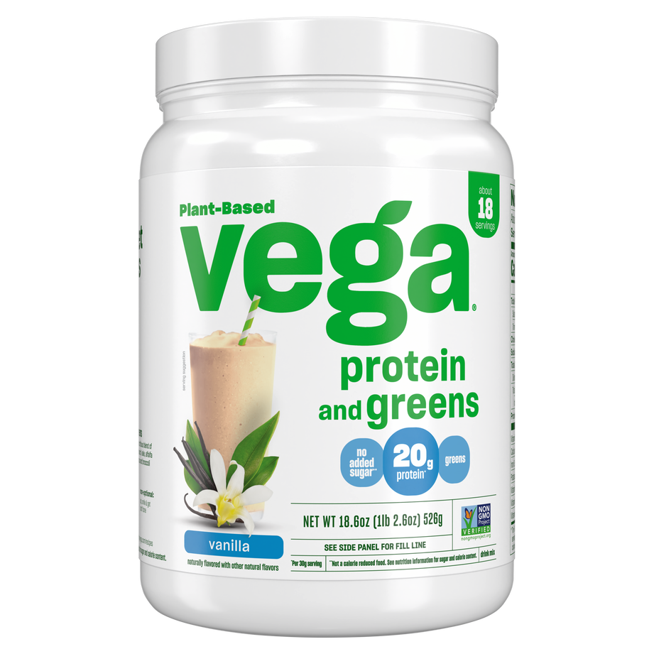 Vega Protein & Greens Vanilla-18.6 oz.-12/Case
