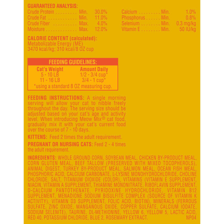 Meow Mix Cat Food Original-3.15 lb.-4/Case