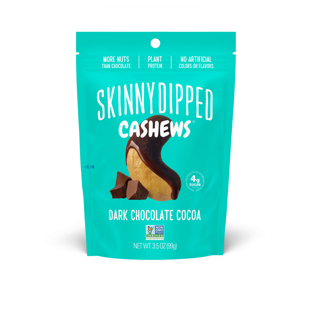 Skinny Dipped Almonds Dark Chocolate Cocoa Cashews-3.5 oz.-10/Case
