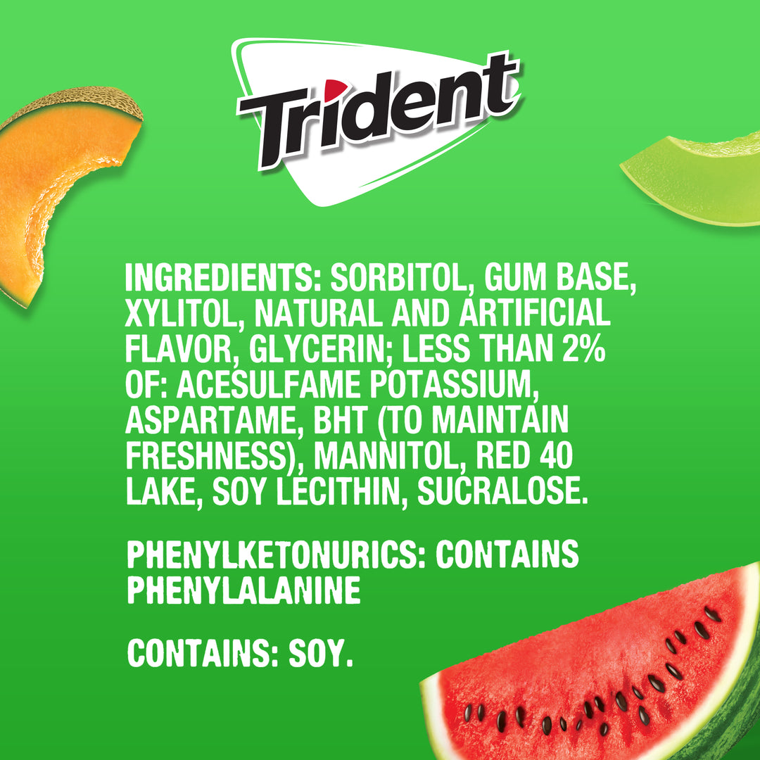 Trident Sugar Free Watermelon Twist Gum-14 Count-12/Box-12/Case