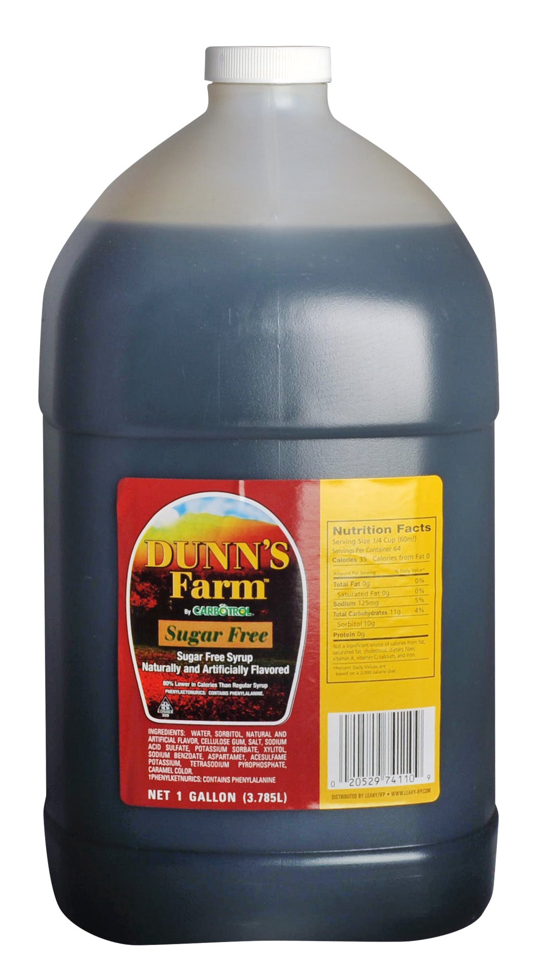 Dunn's Farm Sugar Free Maple Flavored Syrup Bulk-1 Gallon-1/Box-4/Case