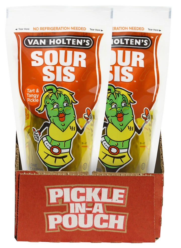 Van Holten's King Size Sour Sis Pickle Whole Single Serve Pouch-1 Each-12/Case
