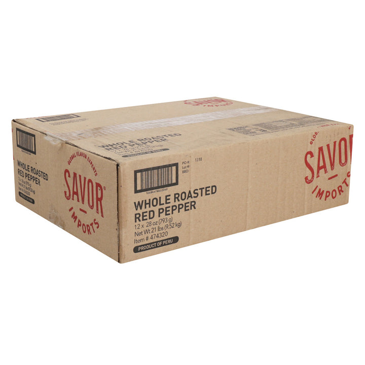 Savor Imports Roasted Whole Red Pepper-28 oz.-12/Case