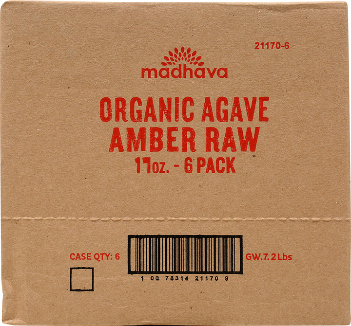 Madhava Organic Raw Amber Agave-23.5 oz.-6/Case