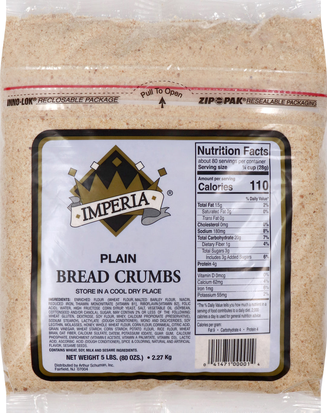Imperia Plain Fine Grind Bread Crumbs-1 Each-6/Case