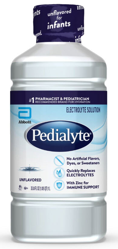 Pedialyte Unflavored 1 Liter Electrolyte Solution-1 Liter-8/Case